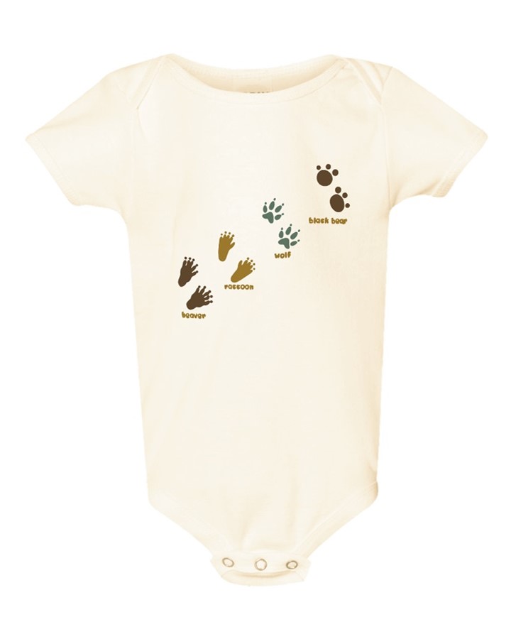 INFANT ONESIE WITH FOOTPRINT DESIGN
